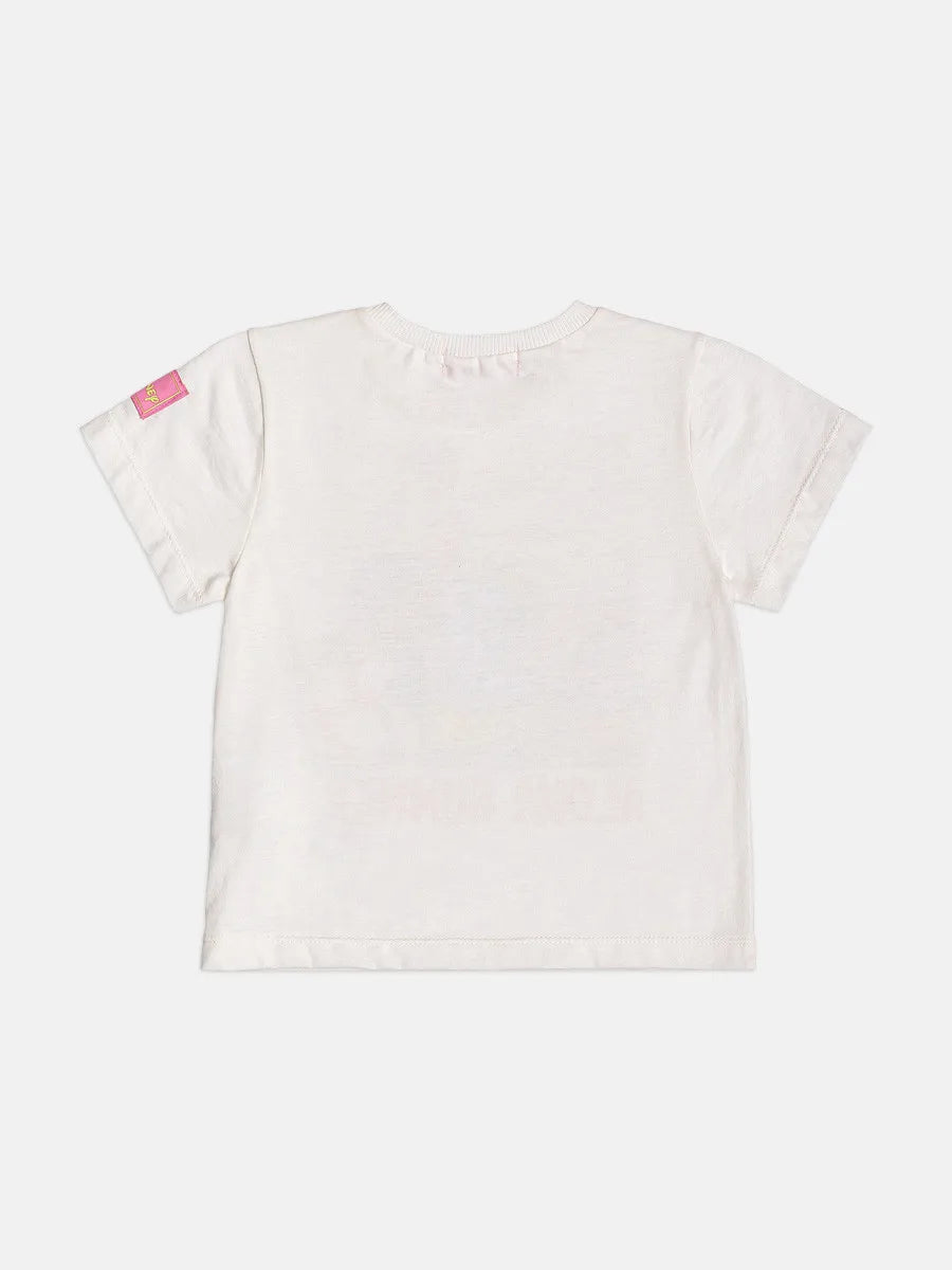Blusa Infantil Menina Momi Off White Lilo e Stitch Strass Disney