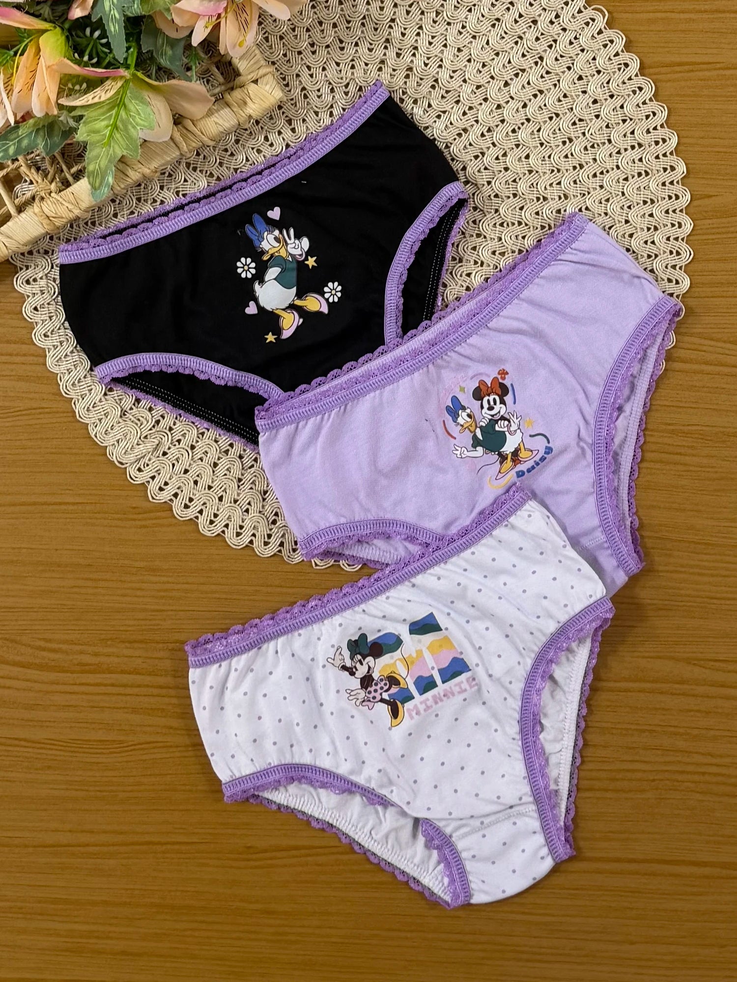 Kit Calcinha Infantil Lupo Daisy Duck e Minnie Disney