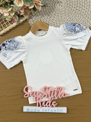 Blusa Infantil Animê Branca Minnie Disney