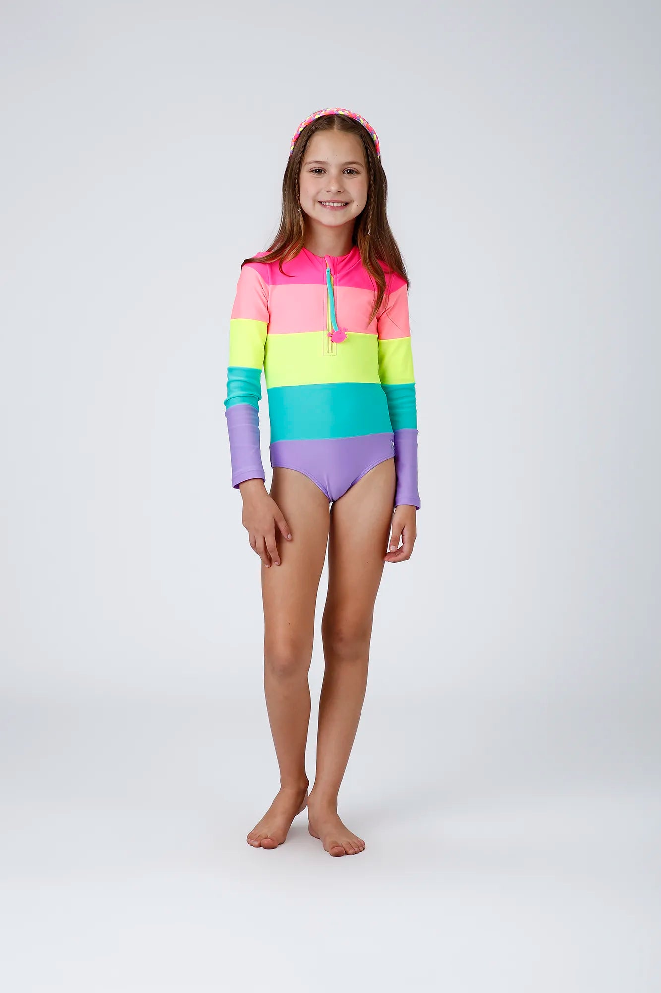 Maiô Infantil Siri Kids Manga Longa Colorido Kiara Euforia 43025
