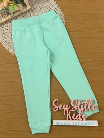 Calça Moletom Infantil Brandili Menina Flanelada Verde