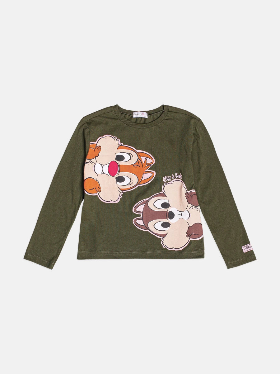 Blusa Infantil Momi Inverno Manga Longa Verde Tico e Teco Disney