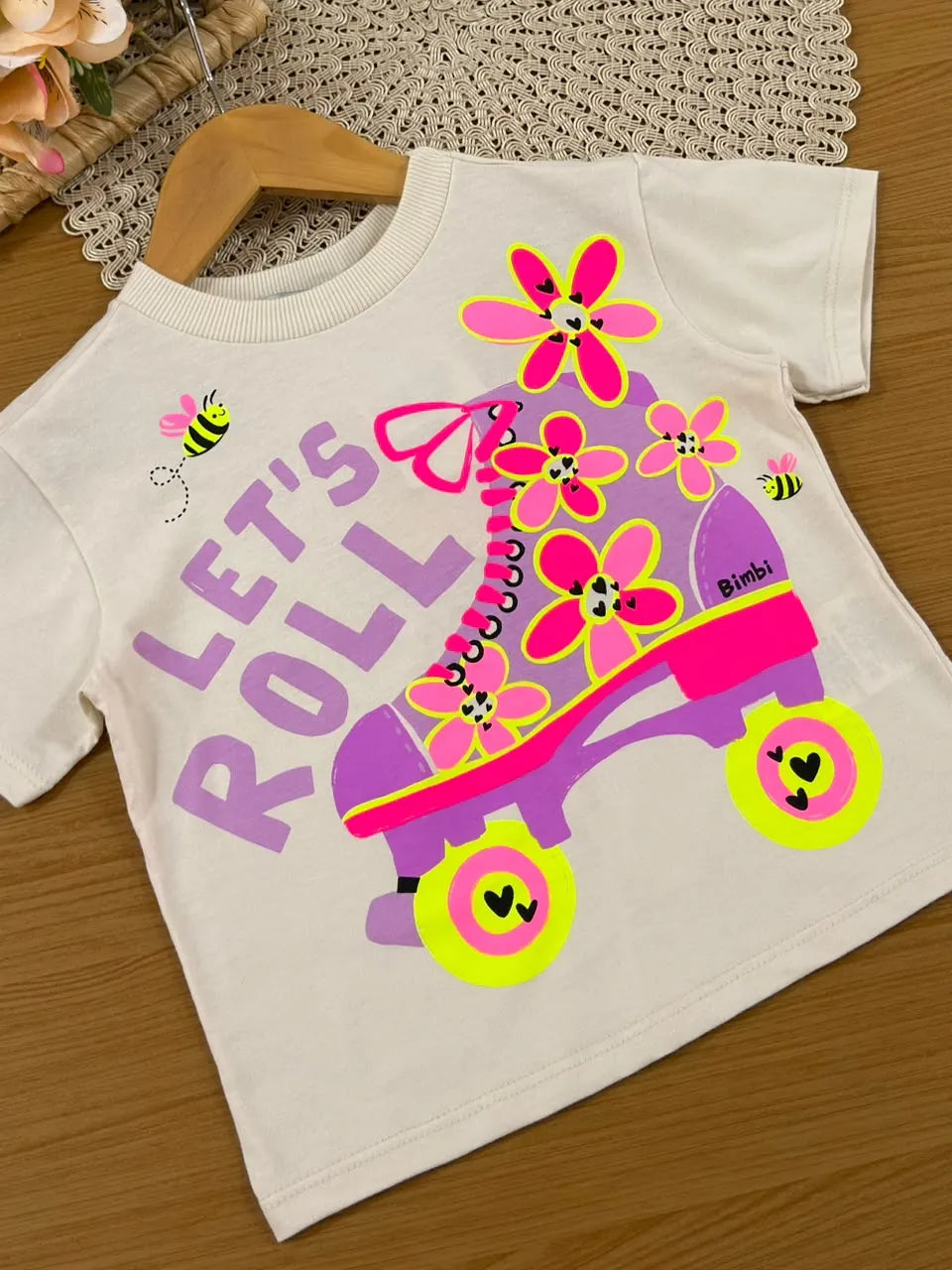 Conjunto Infantil Menina Bimbi Shorts Saia Lilás e Blusa Patins