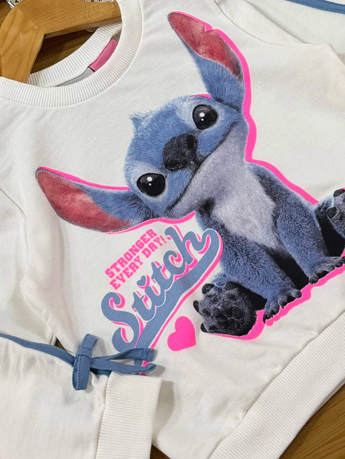 Moletom Infantil Momi Inverno sem Flanela Branco Stitch