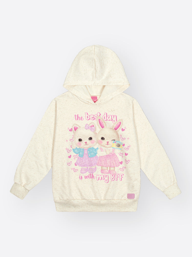 Conjunto Infantil Cinti Inverno com Calça e Moletom Flanelado Off White Best Day