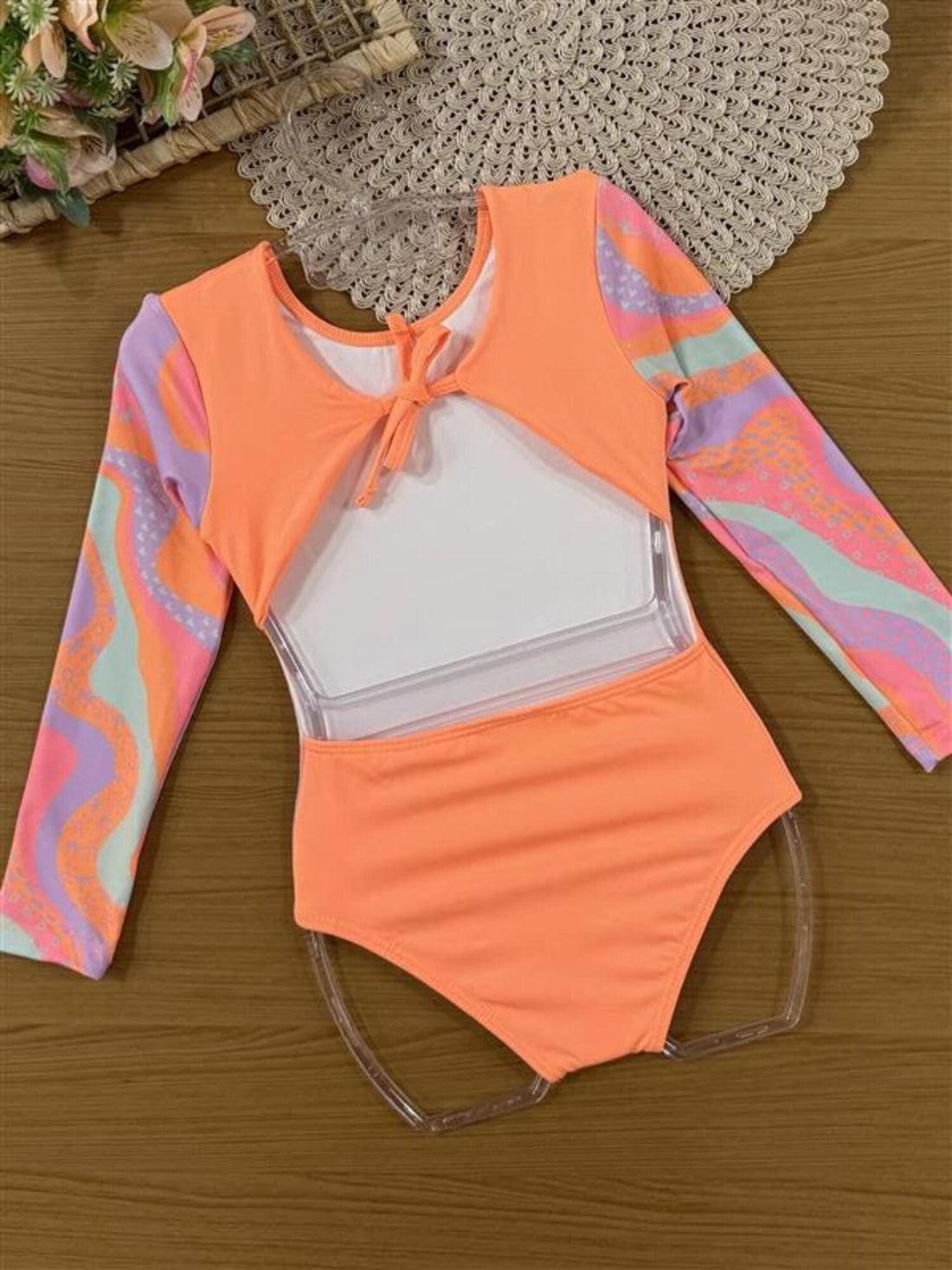 Maiô Infantil Kukiê Verão Laranja Passarinho