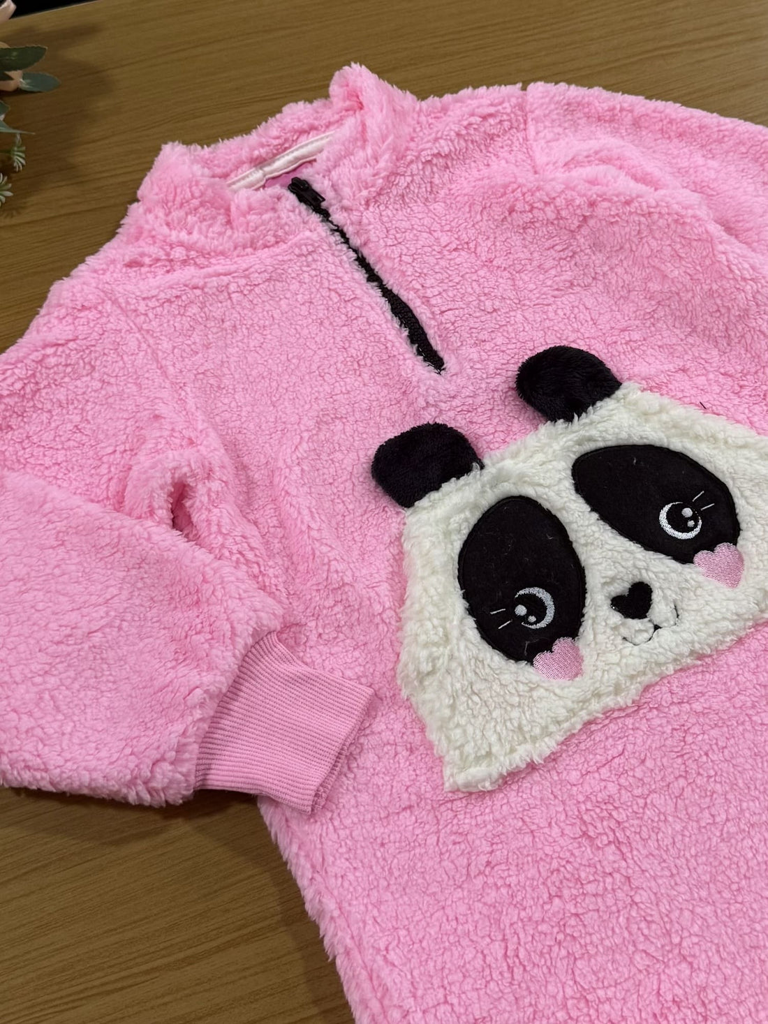 Vestido Infantil Cinti Inverno Rosa em Pelo Pandinha