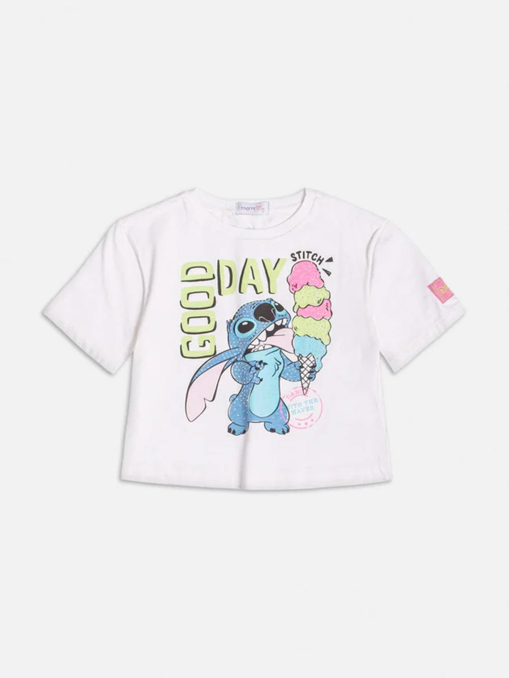 Blusa Infantil Momi Verão Sorvete Stitch Disney