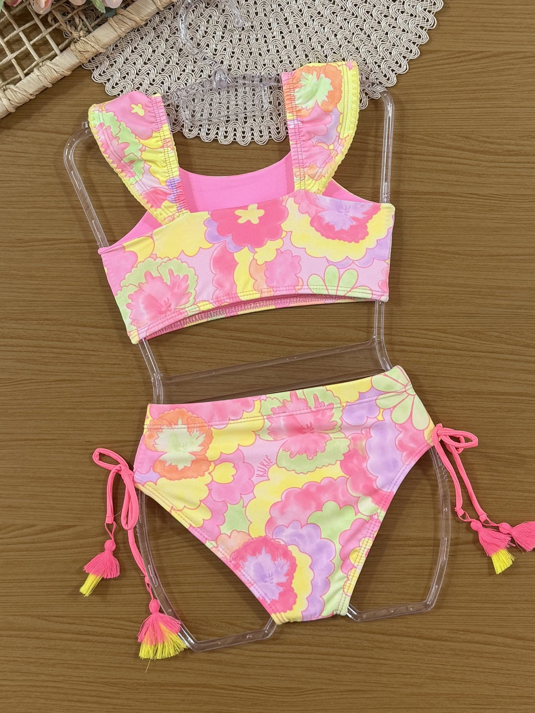 Biquíni Infantil Kukiê Verão Rosa Floral