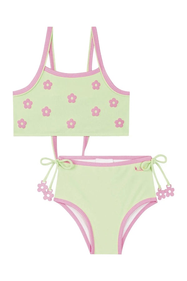 Biquíni Infantil Kukiê Verão Verde Floral