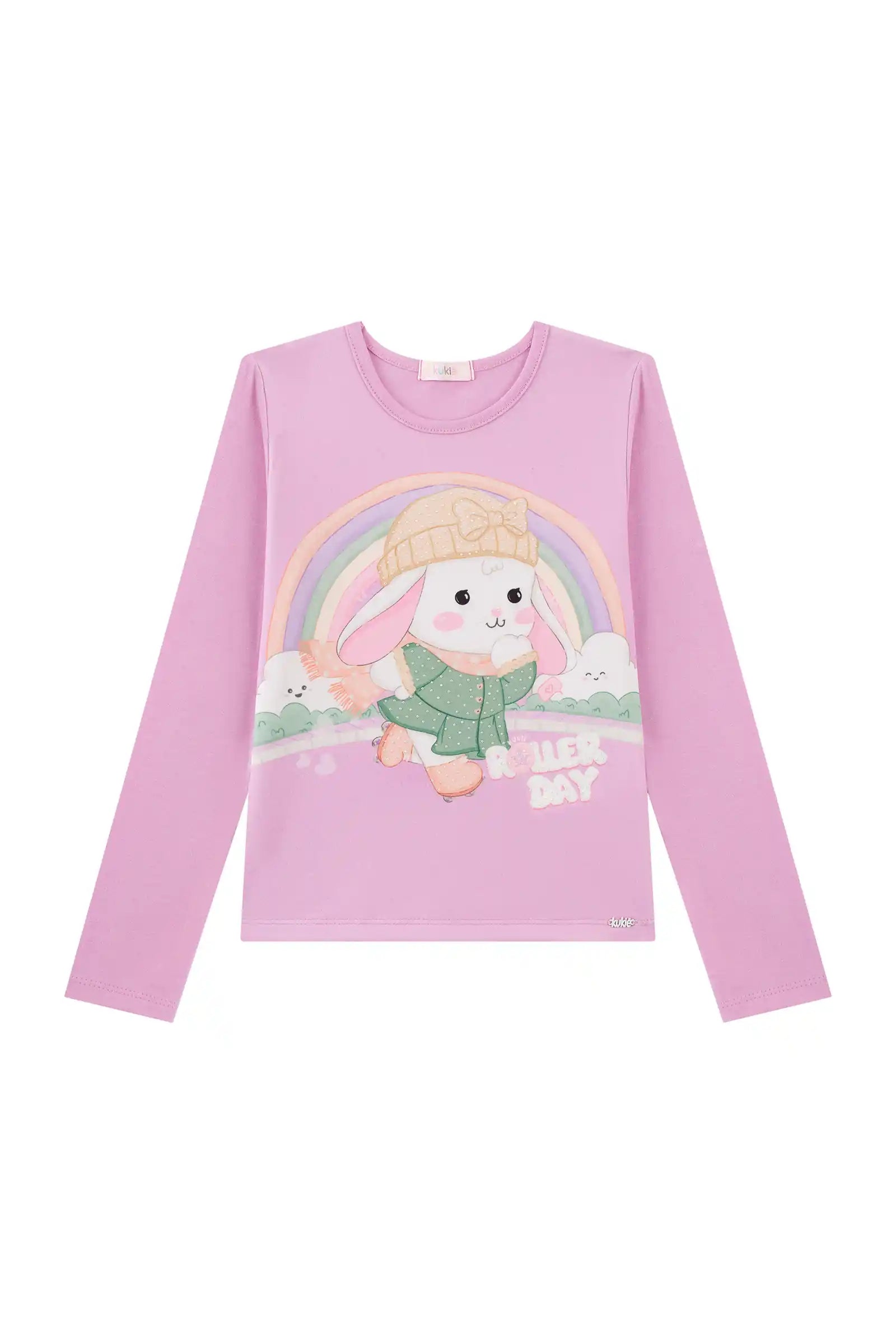 Blusa Infantil Kukiê Inverno Manga Longa Lilás Coelhinha