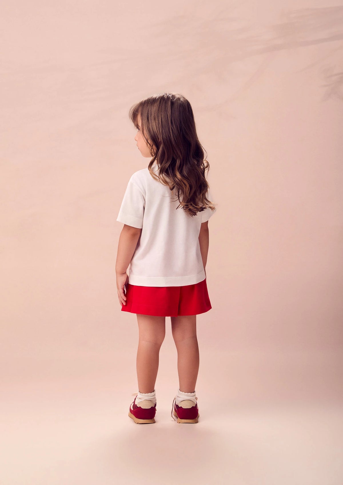 Conjunto Infantil Menina Animê com Shorts Saia Vermelho e Blusa Ursinho Pooh Disney