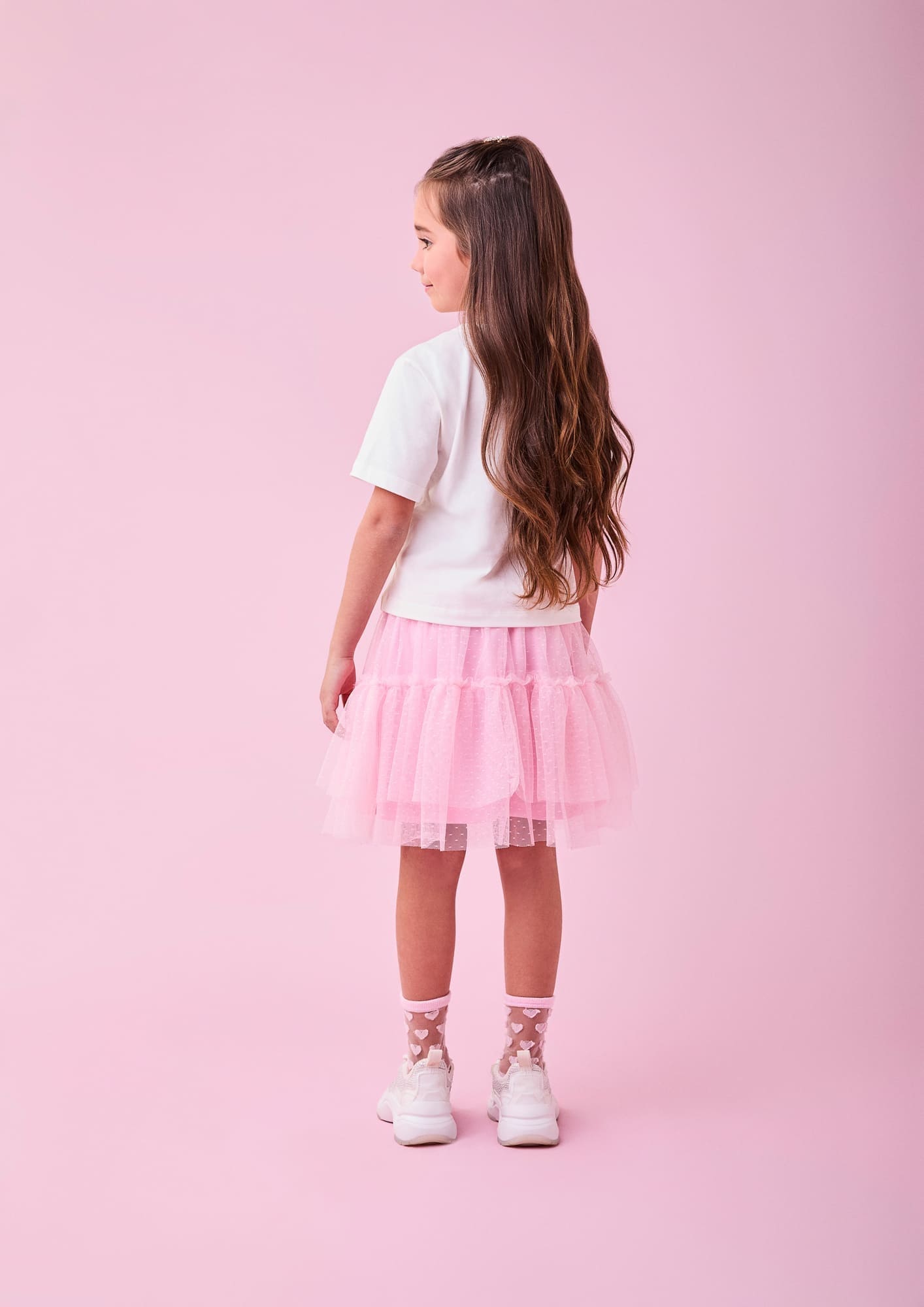 Blusa Infantil Momi Inverno Manga Curta Branco Ballerine com Strass