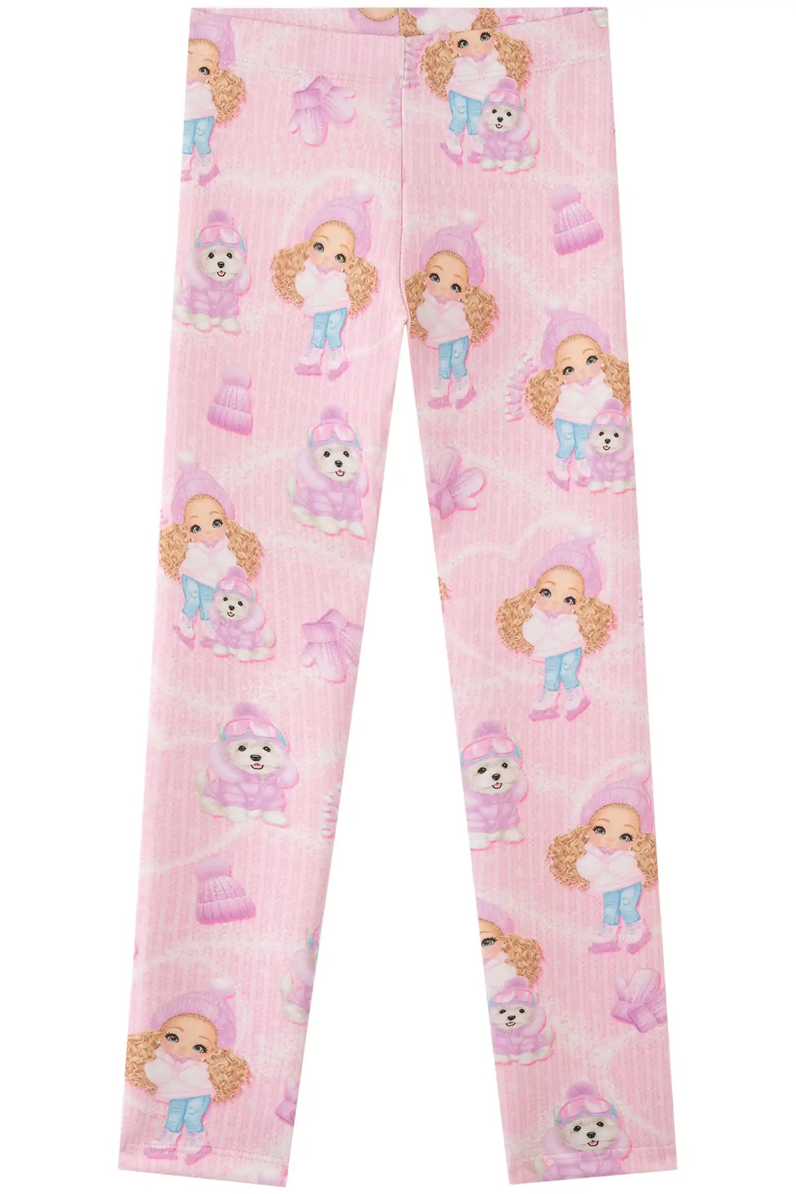 Calça Legging Infantil Kukiê Inverno Rosa Menina Patinadora