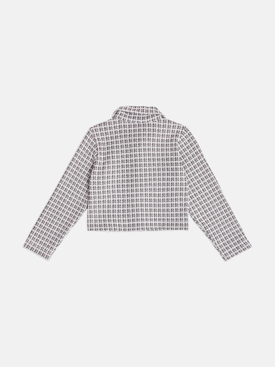 Jaqueta Infantil Momi Inverno Braca Tweed com Laços