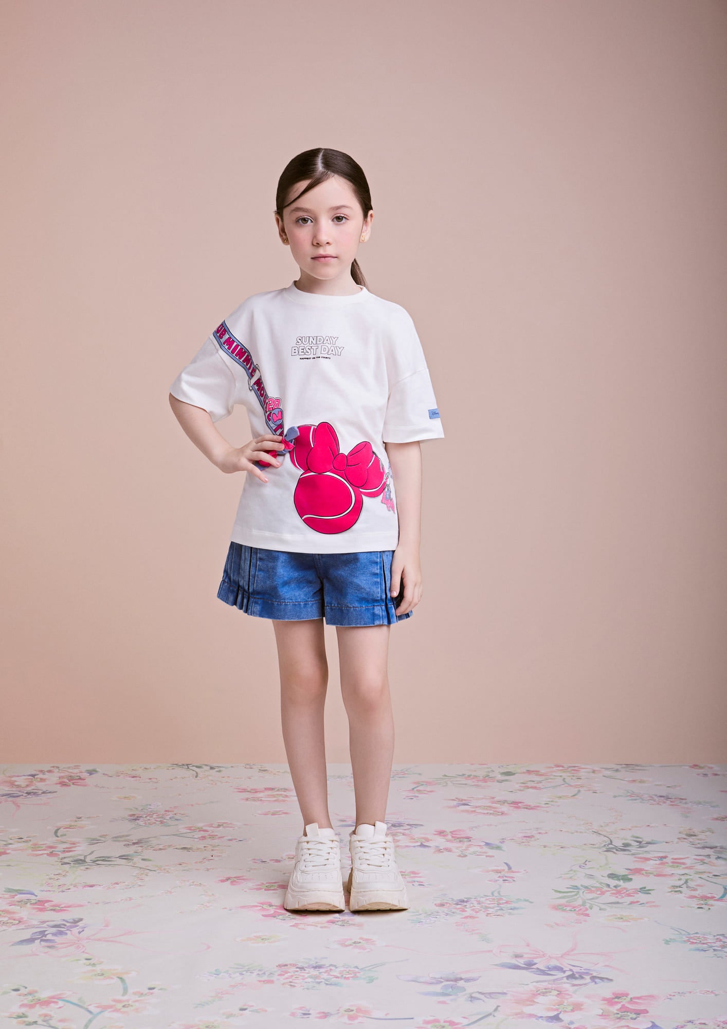 Blusa Infantil Animê Verão Branca Bolsinha Minnie 3D Disney