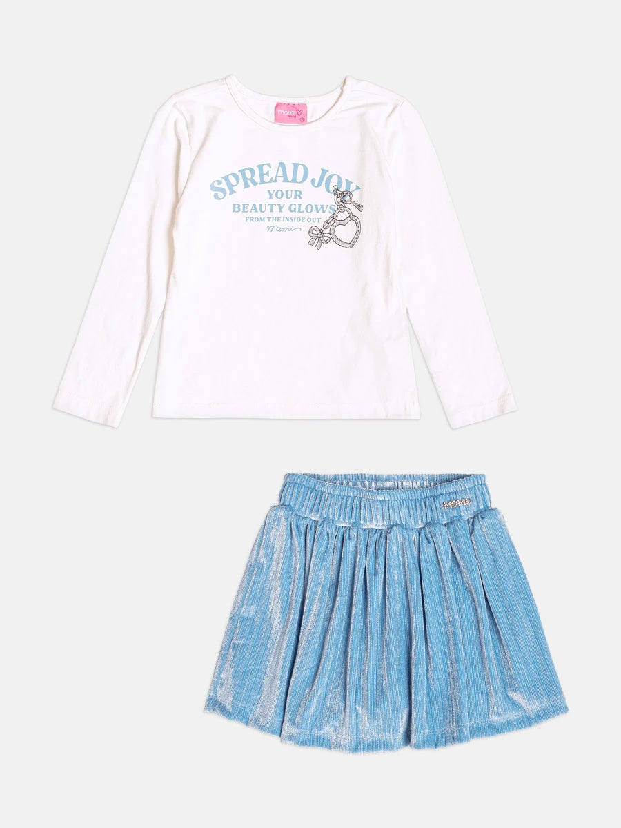Conjunto Infantil Momi Inverno com Saia e Blusa Manga Longa Spread Joy