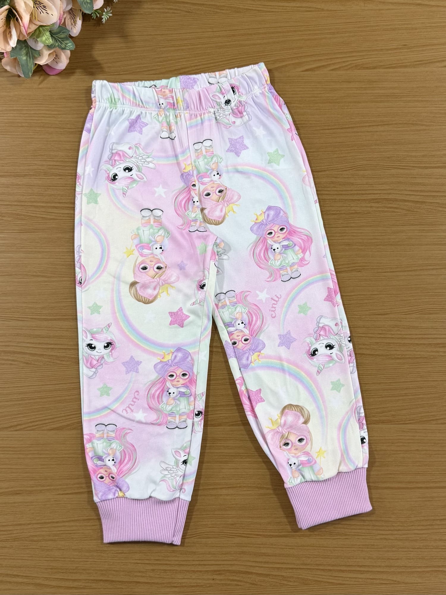 Pijama Infantil Cinti Inverno Calça e Blusa Unicórnio Brilhinho
