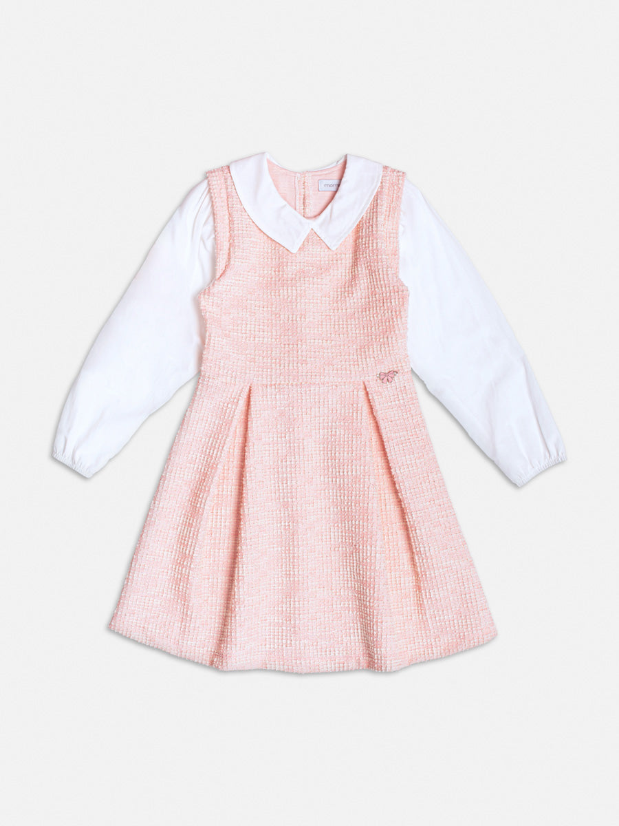 Vestido Infantil Momi Inverno Rosa com Gola