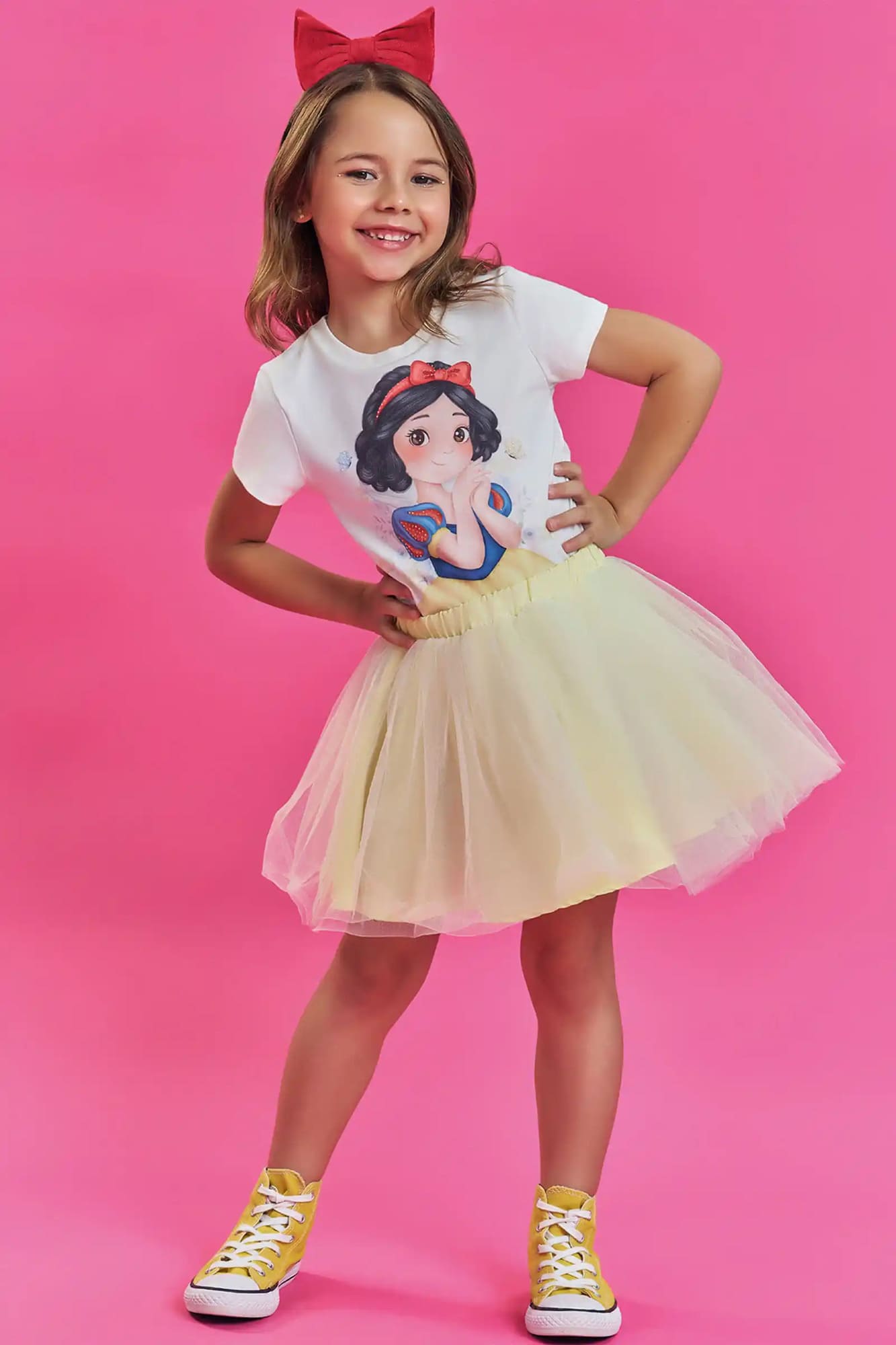 Blusa Infantil Kukiê Verão Princesa Branca de Neve