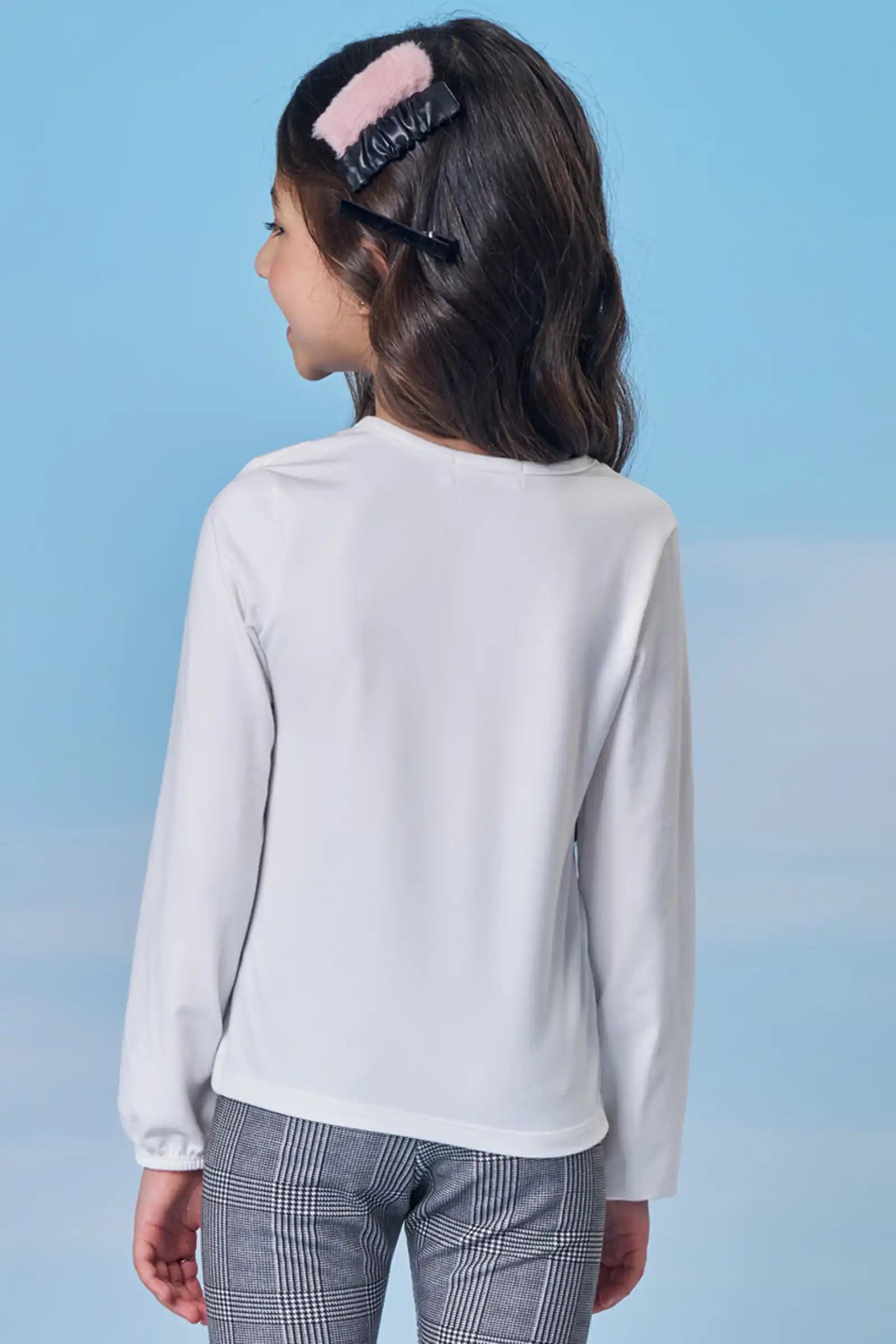 Blusa Infantil Kukiê Inverno Manga Longa Branca Cachorrinha Fashion
