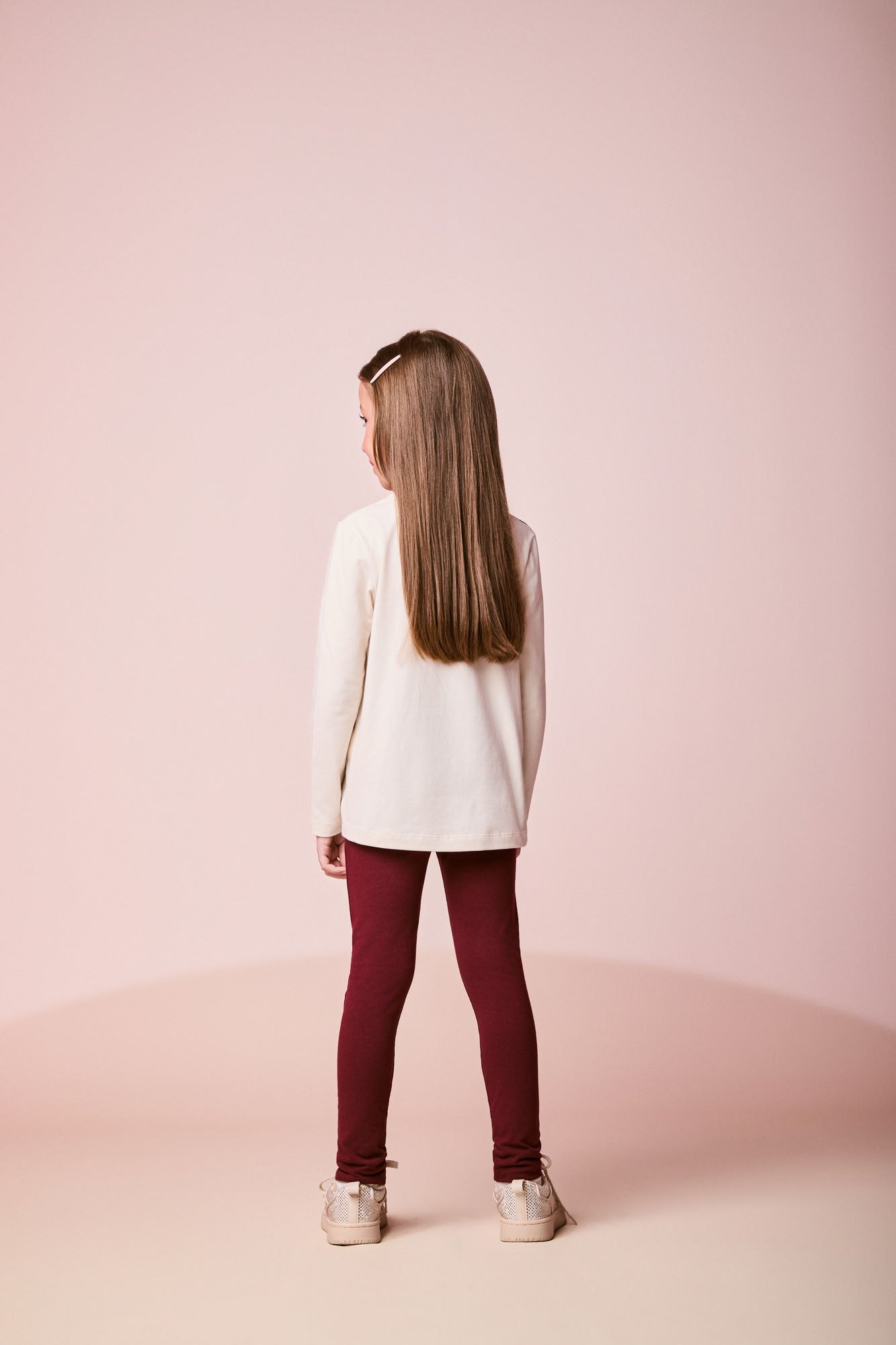 Conjunto Infantil Momi Inverno, Calça Legging Vinho e Blusa Manga Longa Bolsinha 3D com Laço