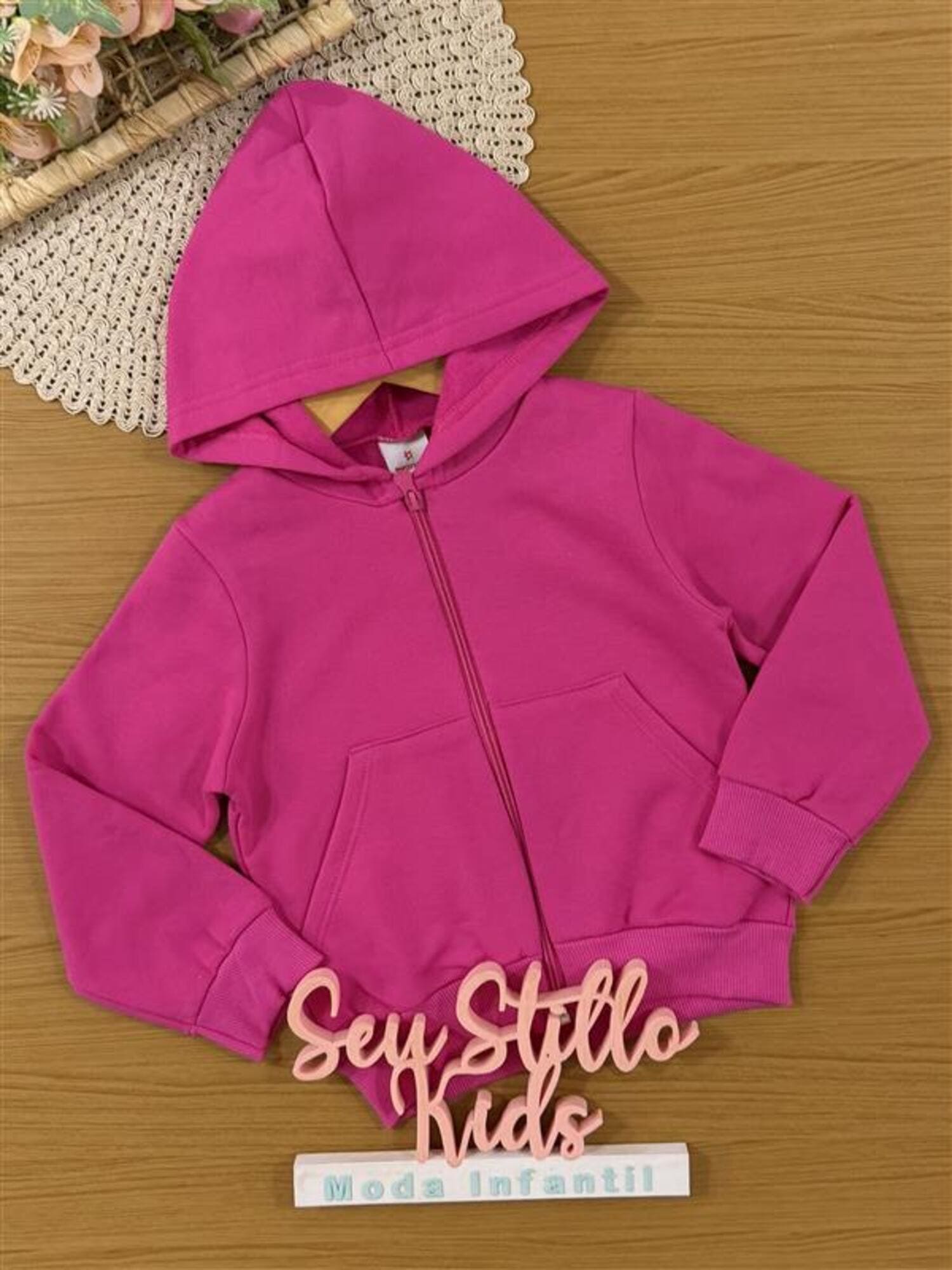 Jaqueta Infantil Brandili Inverno Flanelada Rosa