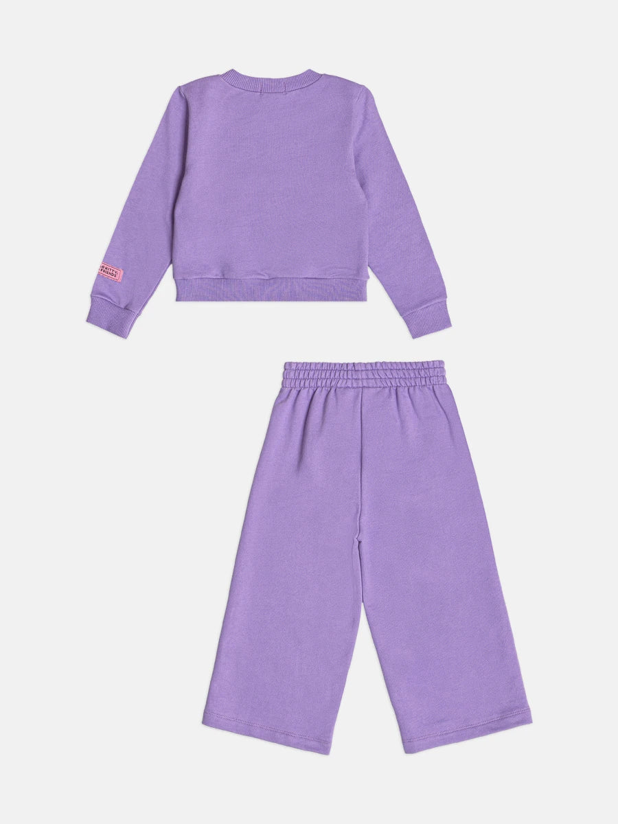 Conjunto Infantil Momi Inverno com Calça e Moletom sem Flanela Lilás Hello Kitty e Amigos
