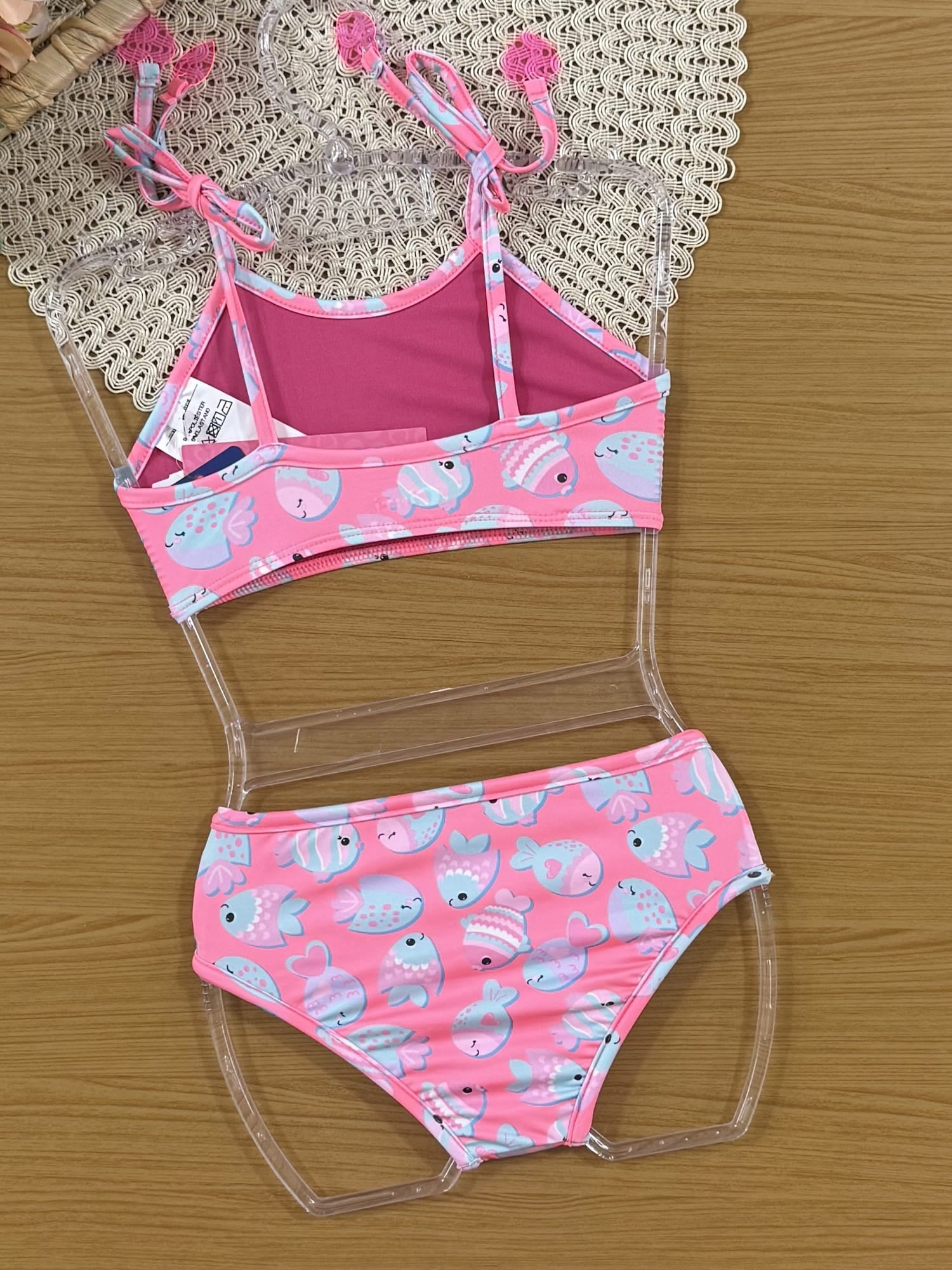 Biquíni Infantil Cinti Verão Rosa Peixinhos