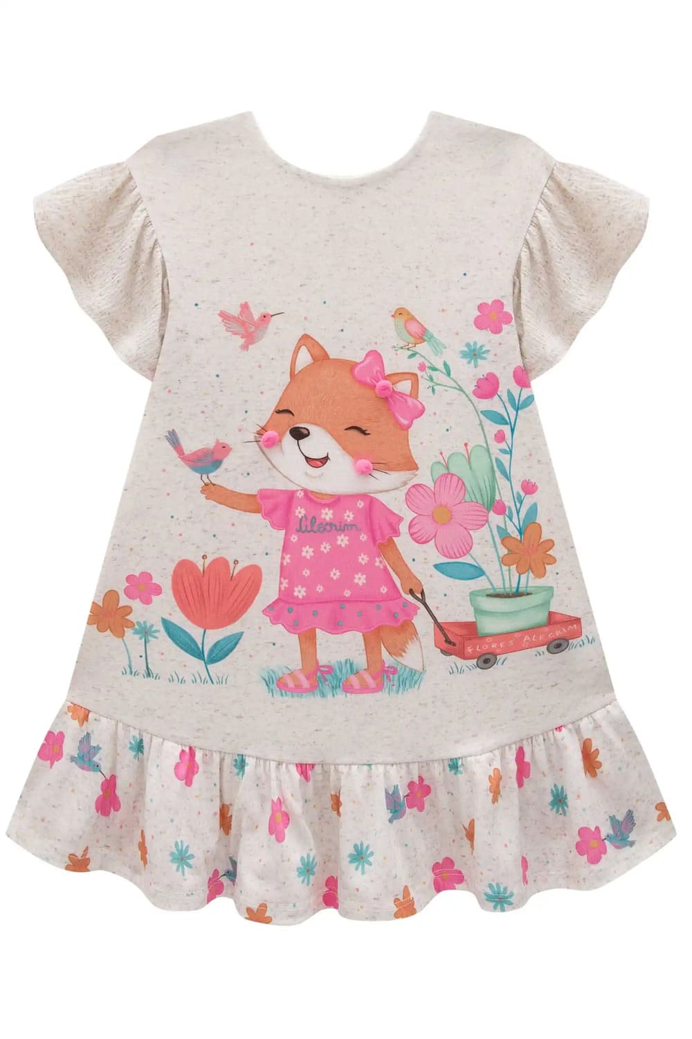 Vestido Infantil Kukie Alecrim Verão Raposinha