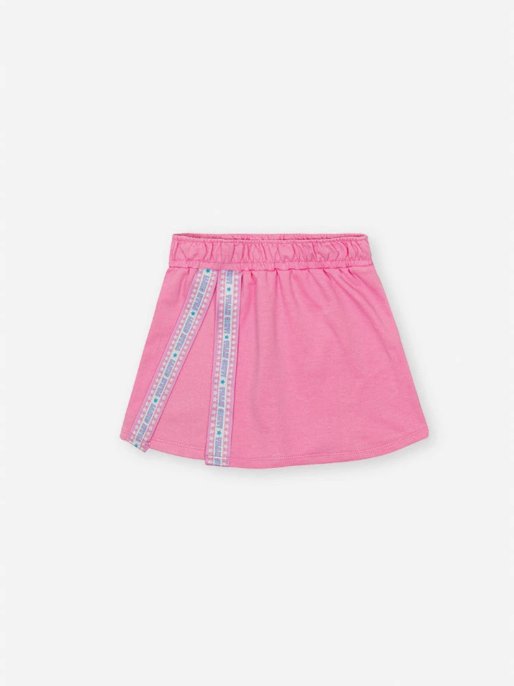 Conjunto Infantil Cinti Verão com Shorts Saia Rosa e Blusa Lider de Torcida Best Friends