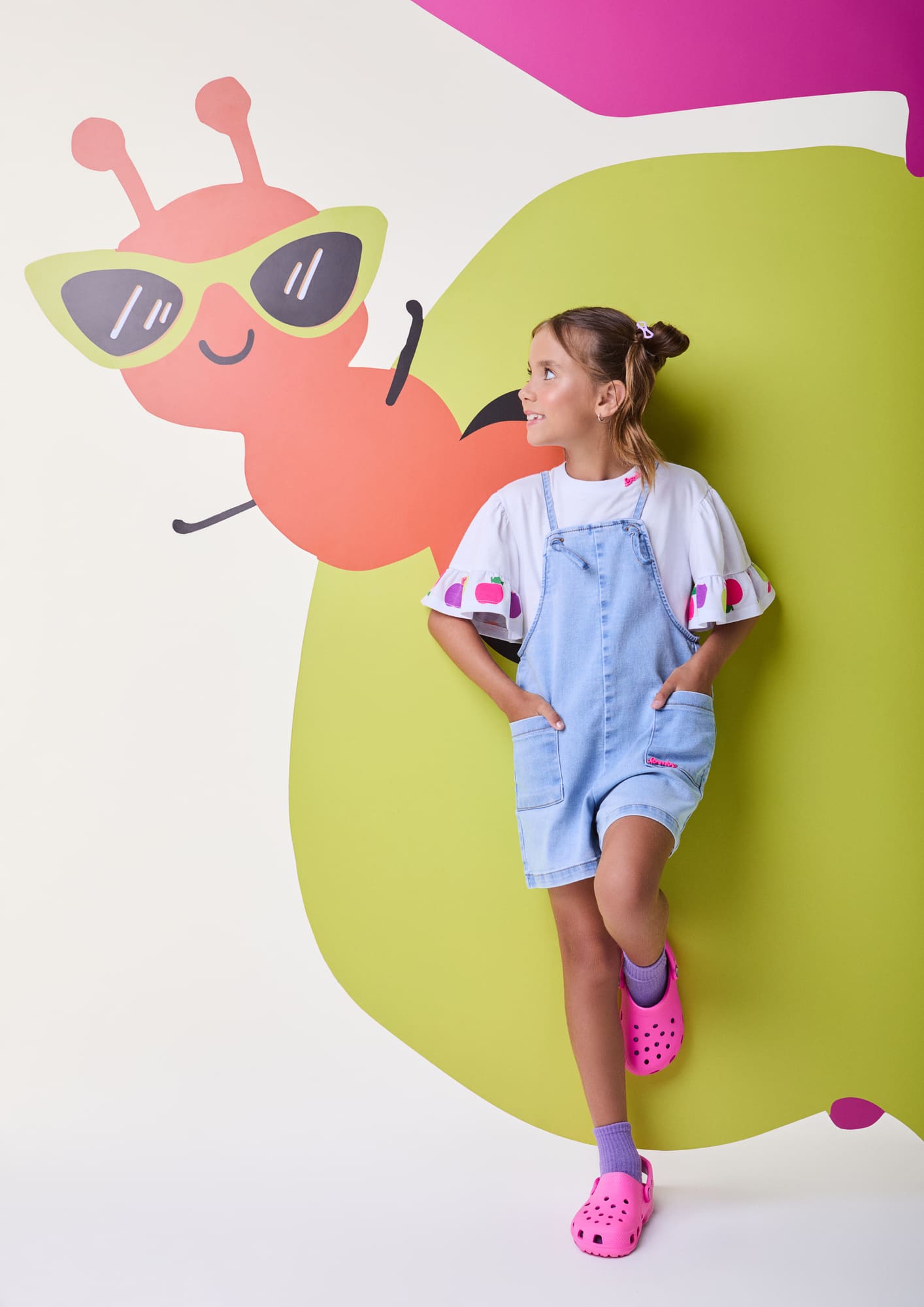 Blusa Infantil Bimbi Verão Branca Maçãzinha