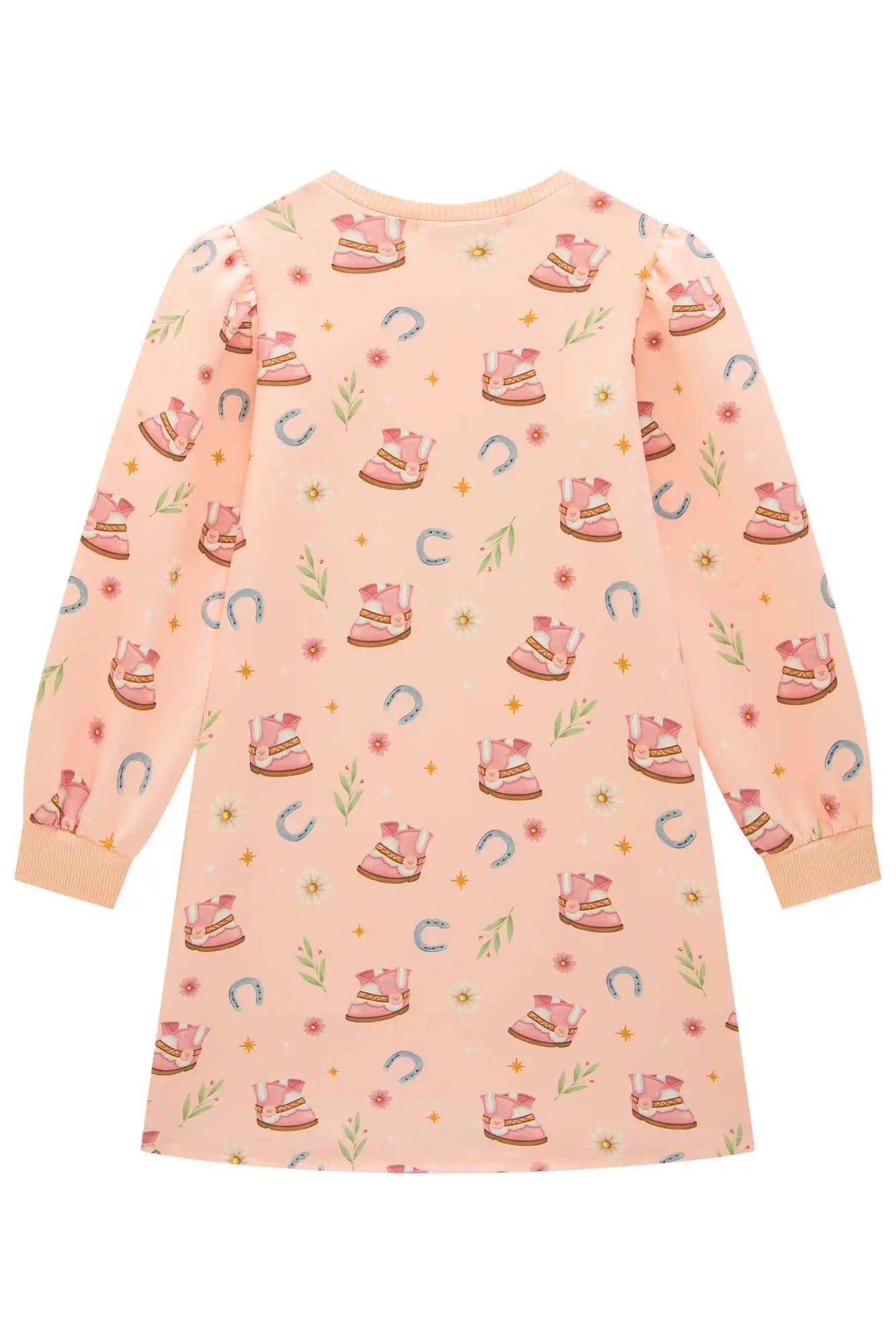 Vestido Infantil Kukiê Inverno Rosa Ursinha Fazendeira