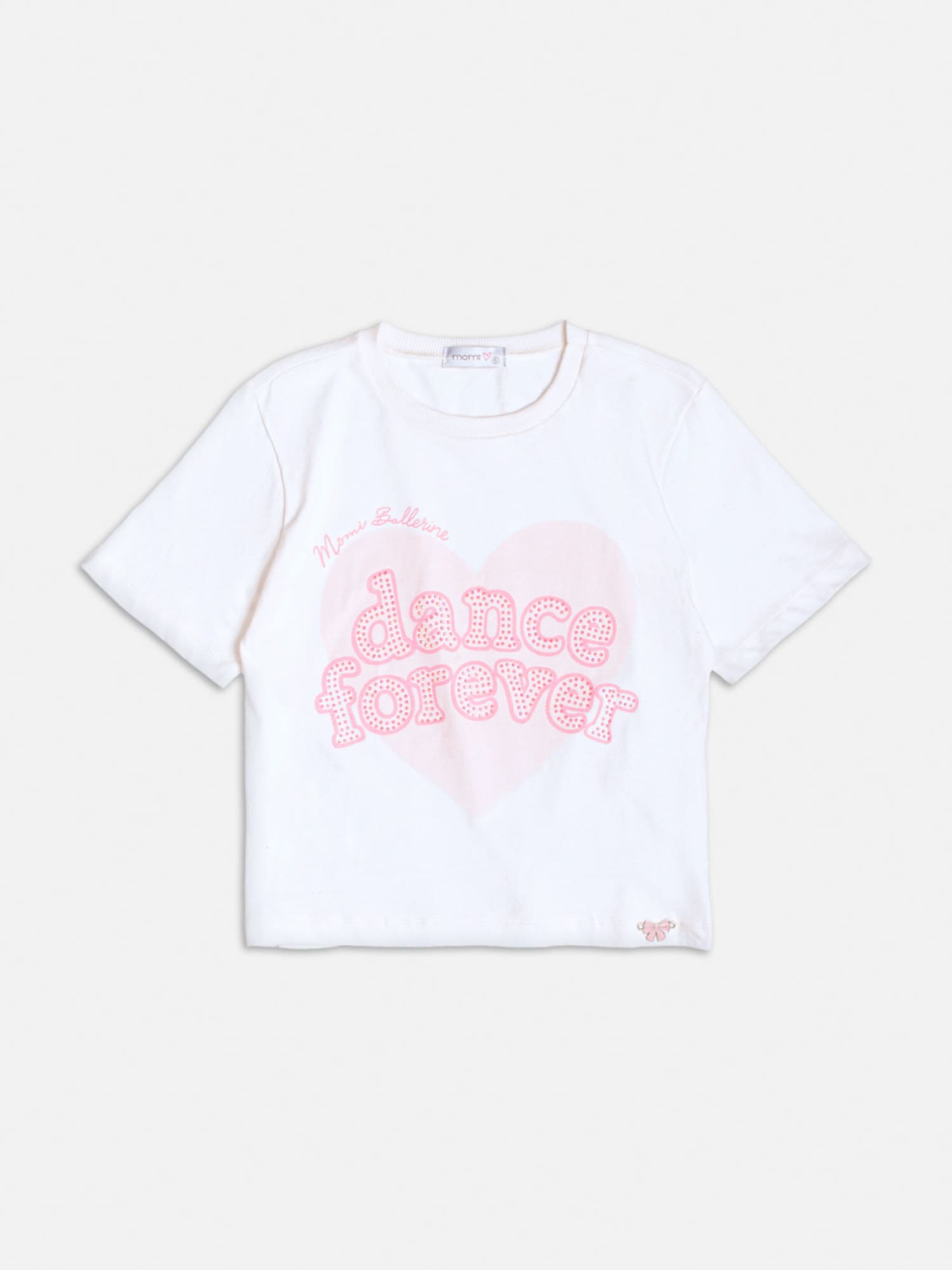 Blusa Infantil Momi Inverno Manga Curta Branco Ballerine com Strass