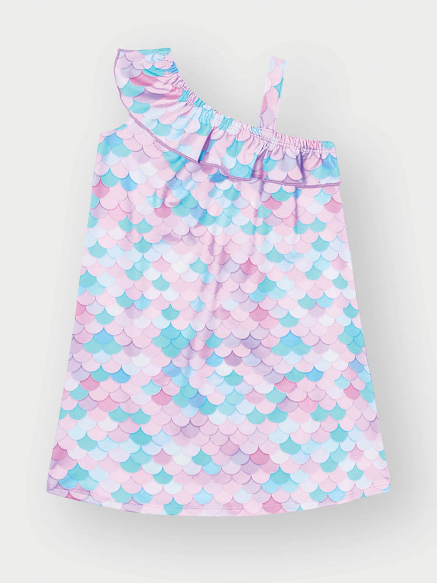 Vestido Infantil Cinti Verão Colorido Sereia com Strass