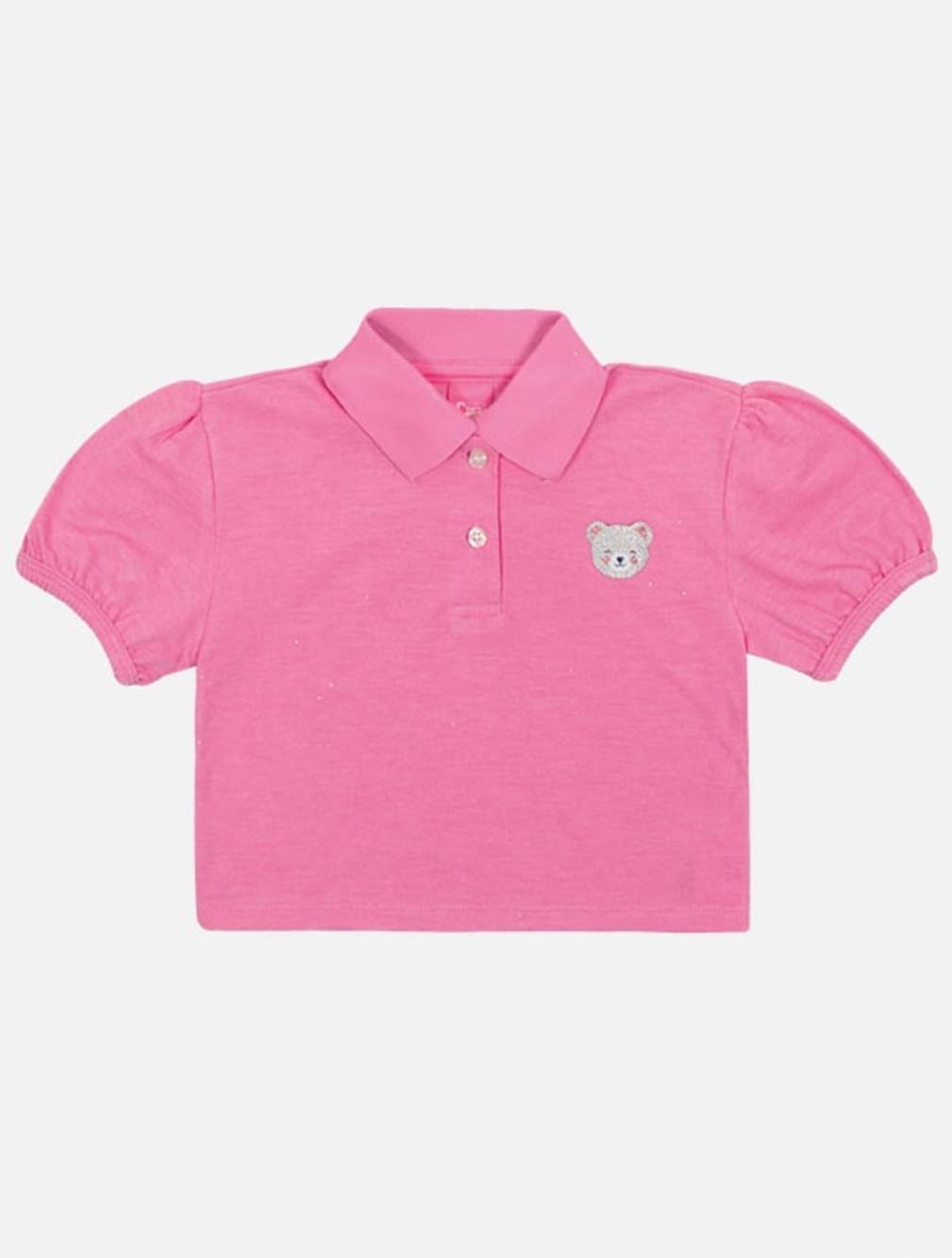 Conjunto Infantil Cinti Verão Shorts Saia e Camisa Polo Rosa