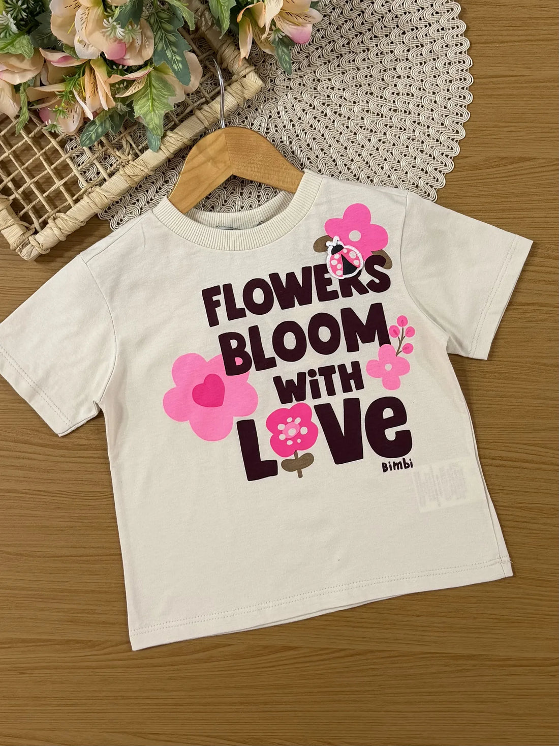 Conjunto Infantil Bimbi Inverno com Saia e Blusa Manga Flowers