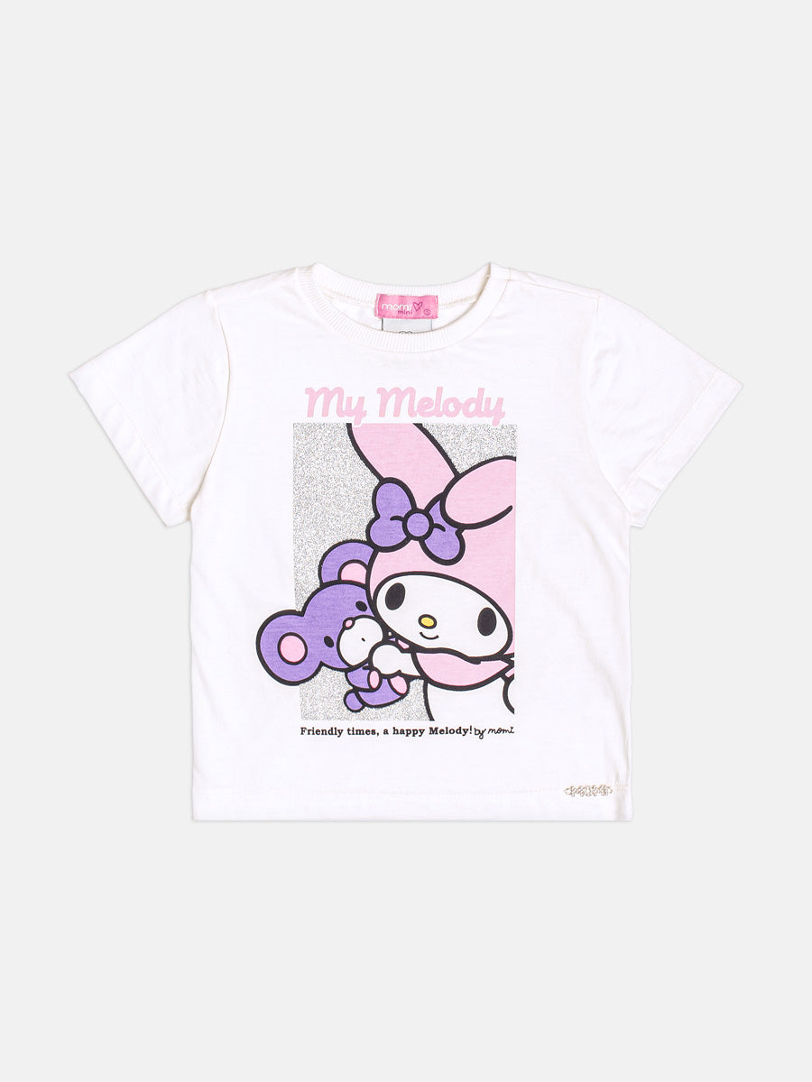 Blusa Infantil Momi Inverno Manga Curta Branca My Melody