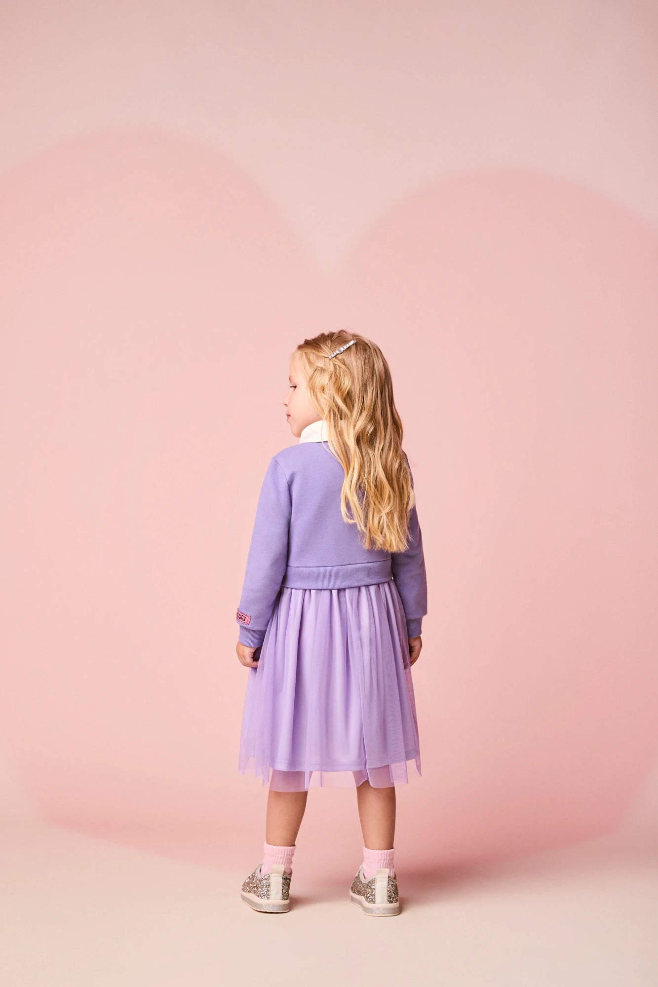 Vestido Infantil Momi Inverno Lilás com Tule Hello Kitty