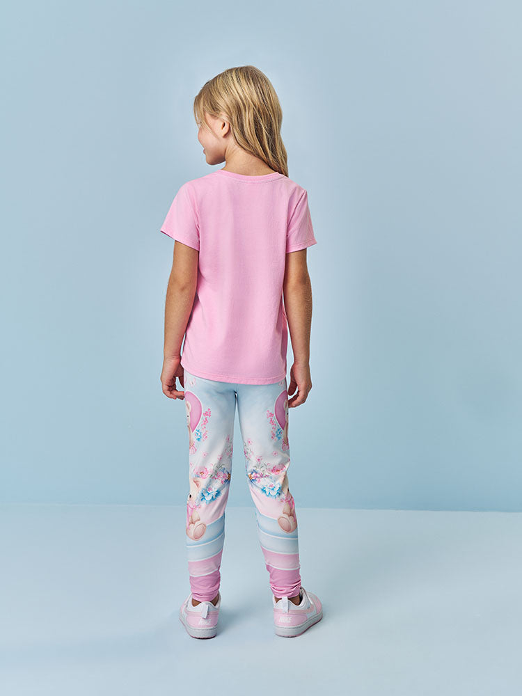 Calça Legging Infantil Cinti Verão Colorida Ursinha Floral