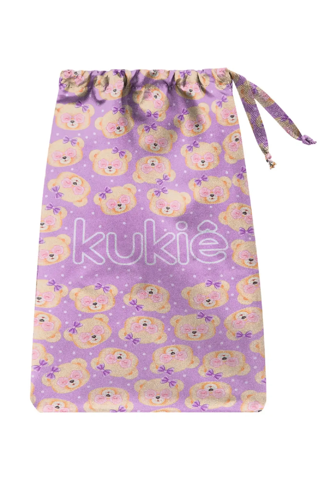Chinelo Infantil Kukiê Lilás Ursinha com Bolsinha
