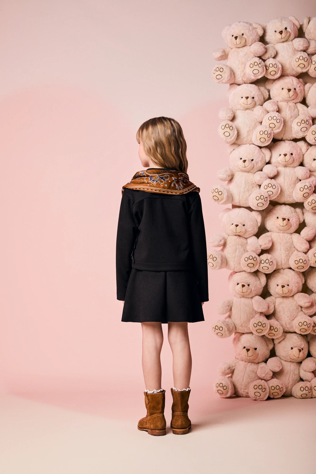 Jaqueta Infantil Momi Inverno Preta com Franjas Country