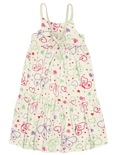 Vestido infantil Cinti Verão Midi Borboletas