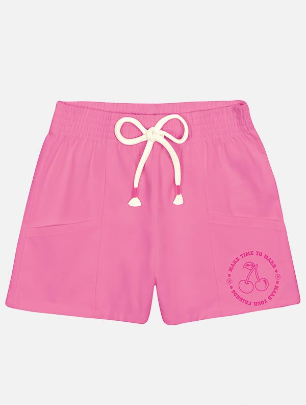 Shorts Infantil Cinti Verão Rosa Cerejinha