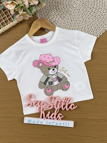 Blusa Infantil Belime Verão Usinha Cowgirl Branca