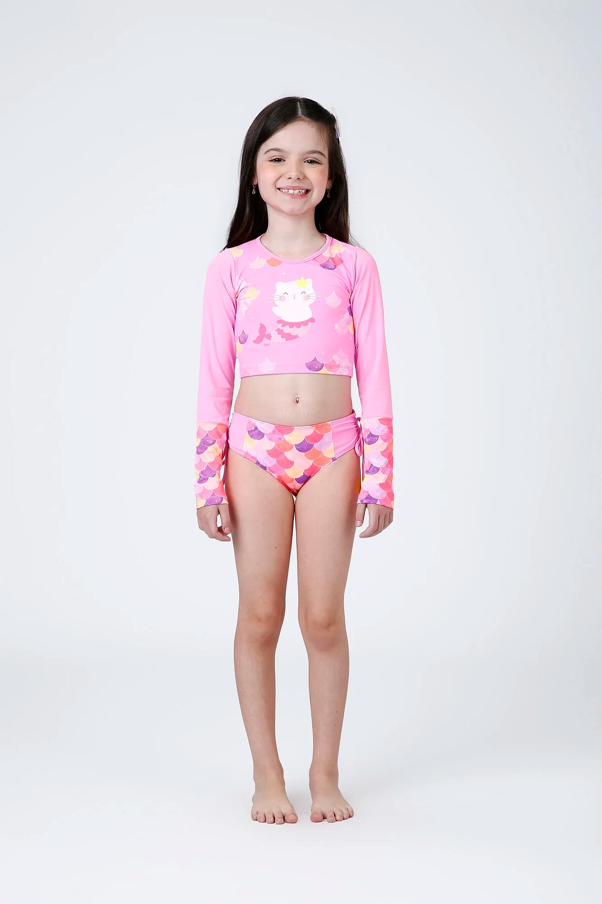 Biquíni Infantil Menina Gabi Cat Fish Rosa 43196