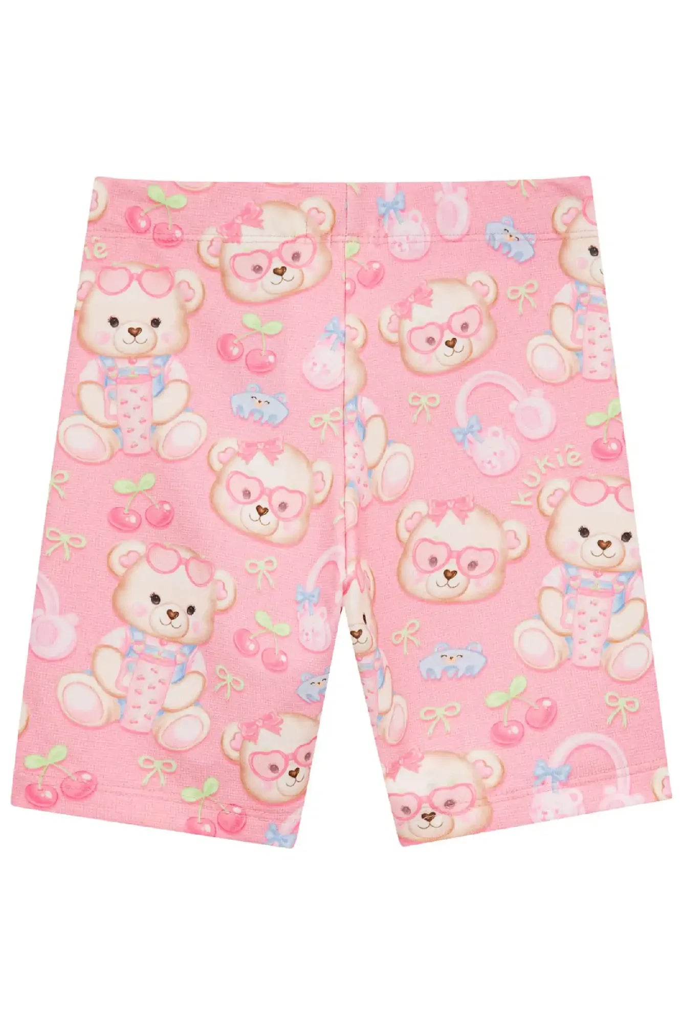 Shorts Ciclista Infantil Menina Kukiê Rosa Ursinha Cereja