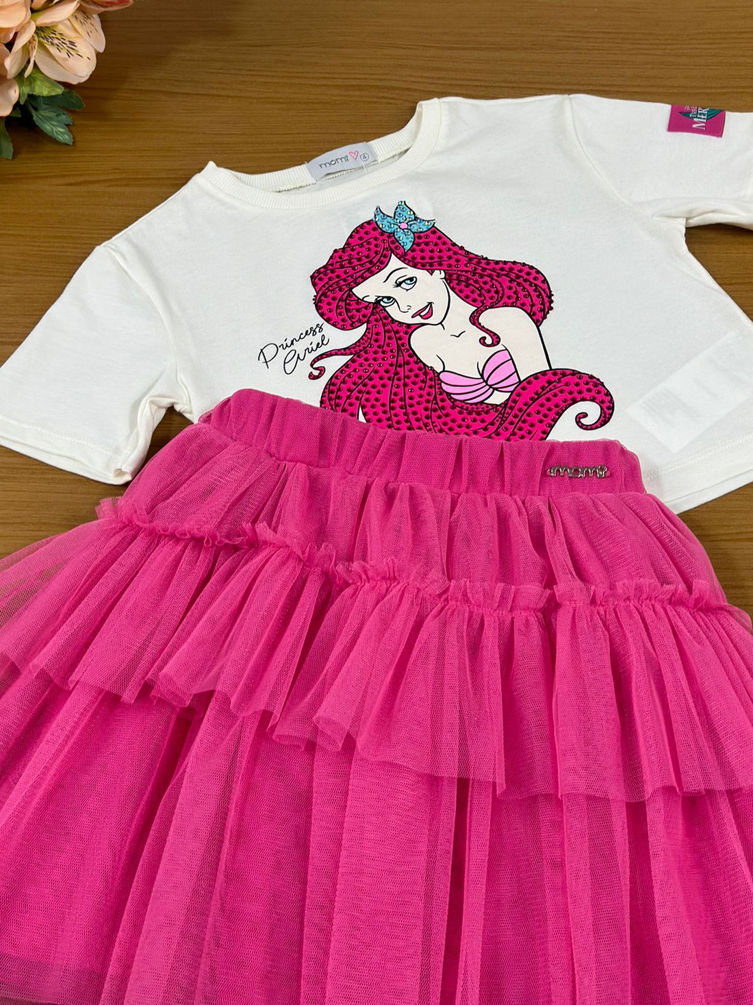 Conjunto Infantil Momi Verão Com Saia e Blusa Ariel