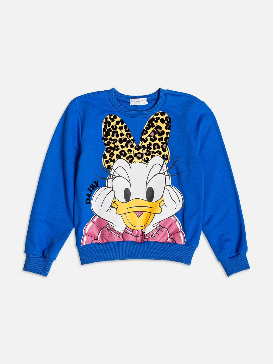 Moletom Infantil Momi Inverno Azul Margarida Disney