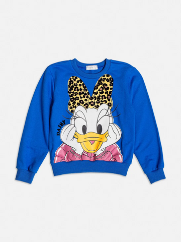 Moletom Infantil Momi Inverno Azul Margarida Disney